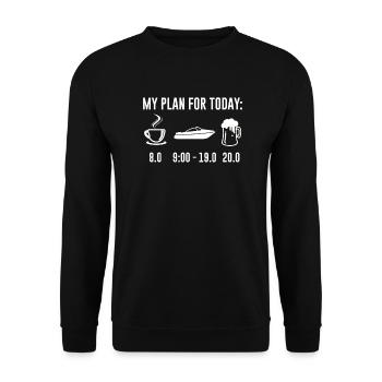 Mon plan pour l’idée cadeau bateau à moteur d’aujourd’hui - Sweat-shirt Unisexe - noir - Devant - Alina (178cm) & Michal (187cm)