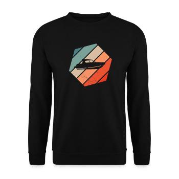 Bateau Capitaine Navire Bateau à moteur Rétro - Sweat-shirt Unisexe - noir - Devant - Alina (178cm) & Michal (187cm)