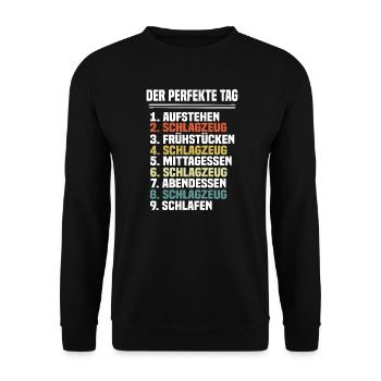 Schlagzeug - Unisex Pullover - Schwarz - Vorne - Alina (178cm) & Michal (187cm)