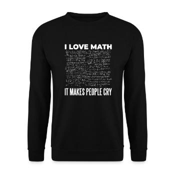 J’adore les mathématiques Mathématiciens Formules de calcul - Sweat-shirt Unisexe - noir - Devant - Alina (178cm) & Michal (187cm)