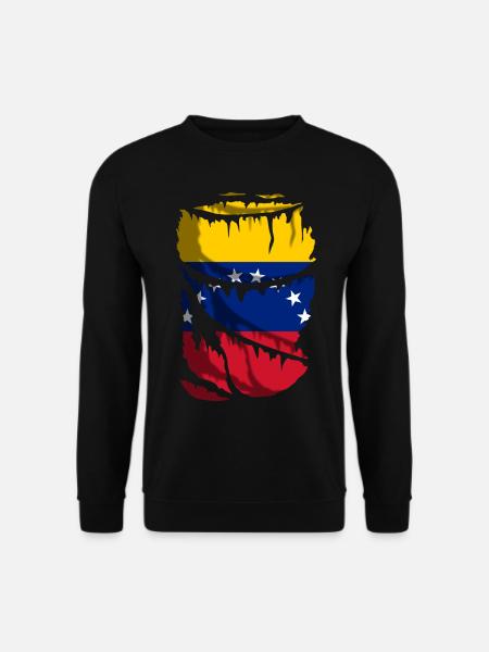 Flag of Venezuela, torn fabric effect, broken - Unisex Sweatshirt - black