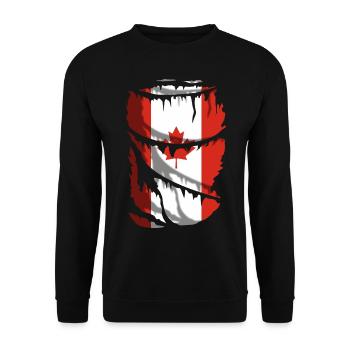 Flag of Canada, with broken fabric effect - Unisex Sweatshirt - black - Front - Alina (178cm) & Michal (187cm)