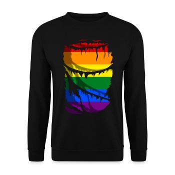 Drapeau de la Gay Pride LGBT - Sweat-shirt Unisexe - noir - Devant - Alina (178cm) & Michal (187cm)