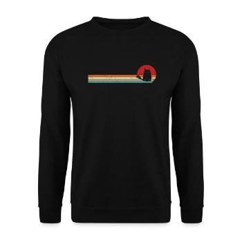 Chat Vintage Idée Cadeau Chats - Sweat-shirt Unisexe - noir - Devant - Alina (178cm) & Michal (187cm)