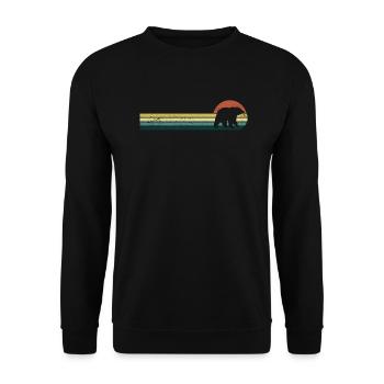 Bear Vintage - Unisex Sweatshirt - black - Front - Alina (178cm) & Michal (187cm)