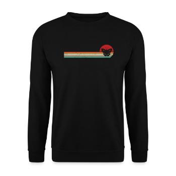 Schmetterling Retro - Unisex Pullover - Schwarz - Vorne - Alina (178cm) & Michal (187cm)