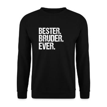 Bruder Geschwister Brüder Spruch Einzelkind - Unisex Pullover - Schwarz - Vorne - Alina (178cm) & Michal (187cm)