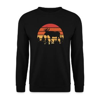 Elch Vintage Elche - Unisex Pullover - Schwarz - Vorne - Alina (178cm) & Michal (187cm)