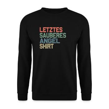 Letztes sauberes Angel Shirt Angeln - Unisex Pullover - Schwarz - Vorne - Alina (178cm) & Michal (187cm)