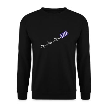 Greece Greek Flag Greek Heartbeat - Unisex Sweatshirt - black - Front - Alina (178cm) & Michal (187cm)