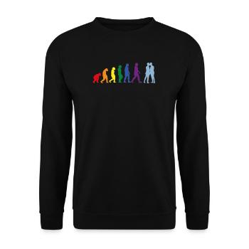 Lgbtq Regenbogenflagge Homosexuell Evolution Queer - Unisex Pullover - Schwarz - Vorne - Alina (178cm) & Michal (187cm)