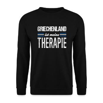 Greece Therapy Greek Flag Greek - Unisex Sweatshirt - black - Front - Alina (178cm) & Michal (187cm)