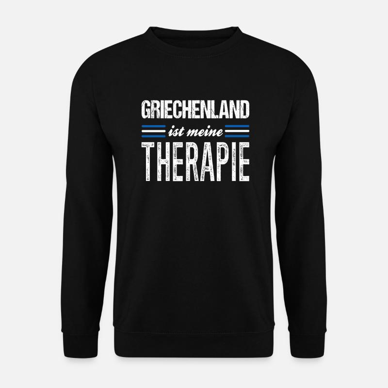 Grèce Thérapie Drapeau grec Grec - Sweat-shirt Unisexe - noir