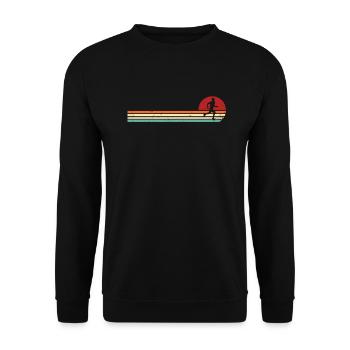 Jogging Running Marathon Runner Vintage - Sweat-shirt Unisexe - noir - Devant - Alina (178cm) & Michal (187cm)
