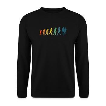 Lgbtq Regenbogenflagge Homosexuell Evolution Queer - Unisex Pullover - Schwarz - Vorne - Alina (178cm) & Michal (187cm)