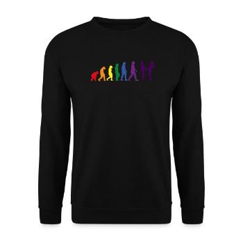 Lgbtq Regenbogenflagge Lesbisch Evolution Queer - Unisex Pullover - Schwarz - Vorne - Alina (178cm) & Michal (187cm)