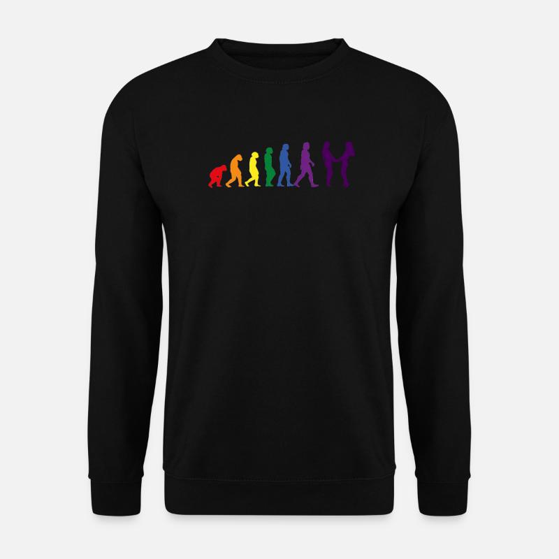 Lgbtq Regenbogenflagge Lesbisch Evolution Queer - Unisex Pullover - Schwarz