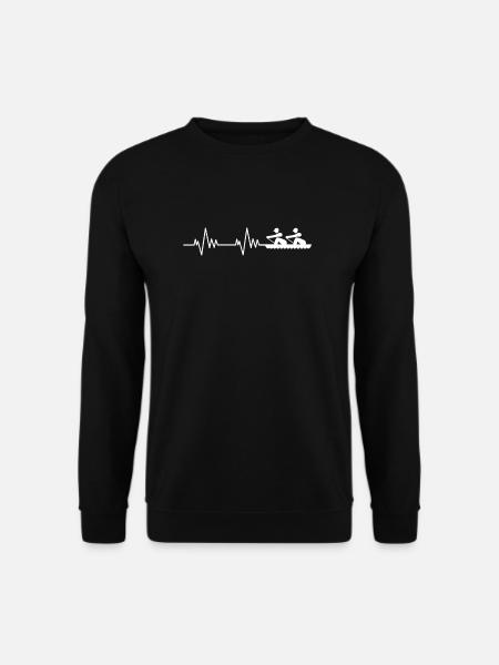 Rudern Herzschlag Ruderer Ruderboot - Unisex Pullover - Schwarz