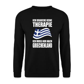 Griechenland Therapie Griechische Flagge Grieche - Unisex Pullover - Schwarz - Vorne - Alina (178cm) & Michal (187cm)