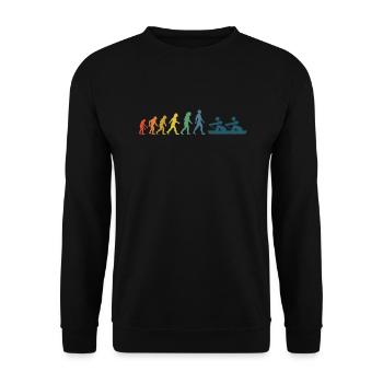 Rowing Evolution Rowing Rowboat Vintage - Unisex Sweatshirt - black - Front - Alina (178cm) & Michal (187cm)