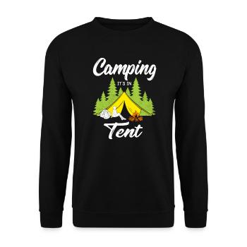 Camping It s in Tent - Unisex Sweatshirt - black - Front - Alina (178cm) & Michal (187cm)