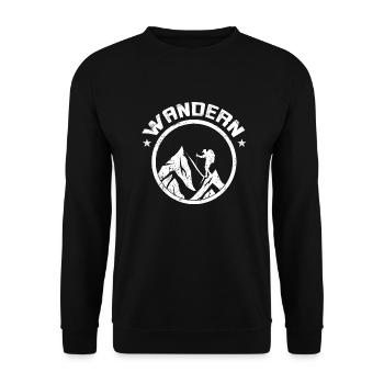 WANDERN 2 - Unisex Pullover - Schwarz - Vorne - Alina (178cm) & Michal (187cm)