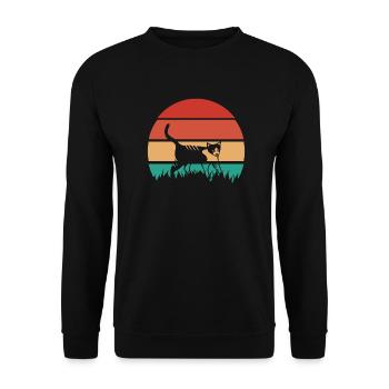 Cat Owner Kitten Vintage - Unisex Sweatshirt - black - Front - Alina (178cm) & Michal (187cm)