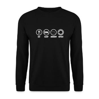 Archery Archer Longbow Target - Unisex Sweatshirt - black - Front - Alina (178cm) & Michal (187cm)