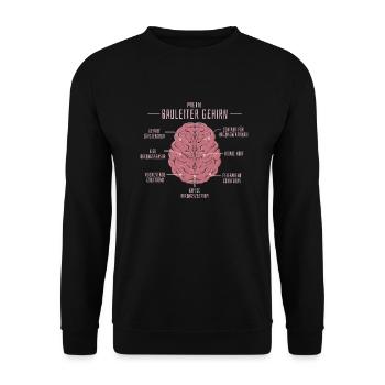 Gehirn Bauleiter Baubeginn Helm Bauherren - Unisex Pullover - Schwarz - Vorne - Alina (178cm) & Michal (187cm)