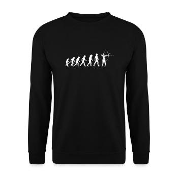 Bogenschießen Bogenschütze Langbogen Evolution - Unisex Pullover - Schwarz - Vorne - Alina (178cm) & Michal (187cm)