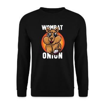 Wombat Oignon - Wombat-Zwiebel - Sweat-shirt Unisexe - noir - Devant - Alina (178cm) & Michal (187cm)
