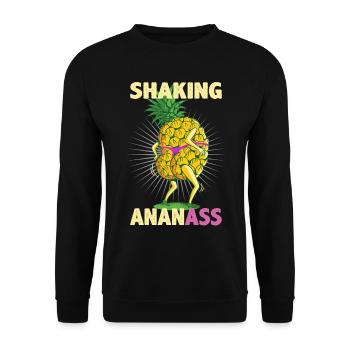 Shaking Ananass Pineapple Dancing Butt Funny - Unisex Sweatshirt - black - Front - Alina (178cm) & Michal (187cm)