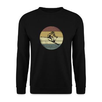 Skier Skiing Après Ski Retro - Unisex Sweatshirt - black - Front - Alina (178cm) & Michal (187cm)