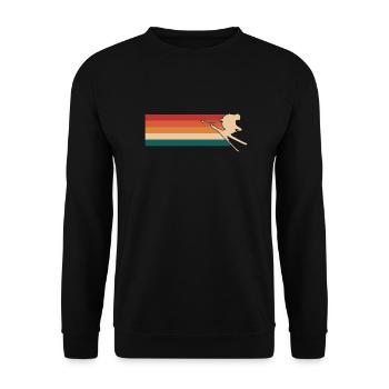 Skier Skiing Après Ski Retro - Unisex Sweatshirt - black - Front - Alina (178cm) & Michal (187cm)