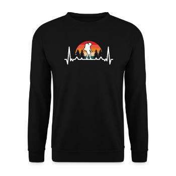 Montagnes Heartbeat Randonnée Alpinisme Aventure - Sweat-shirt Unisexe - noir - Devant - Alina (178cm) & Michal (187cm)