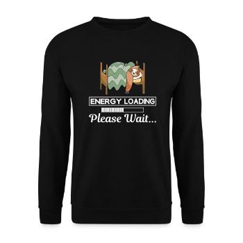 L’énergie de paresseux est chargée Paresseux - Sweat-shirt Unisexe - noir - Devant - Alina (178cm) & Michal (187cm)