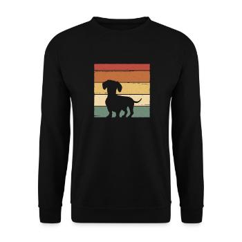 Dachshund Retro Teckel Dogs - Unisex Sweatshirt - black - Front - Alina (178cm) & Michal (187cm)