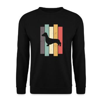 Dachshund Retro Teckel Dogs - Unisex Sweatshirt - black - Front - Alina (178cm) & Michal (187cm)