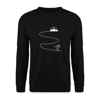 Skiers Mountains Skiing Après Ski - Unisex Sweatshirt - black - Front - Alina (178cm) & Michal (187cm)