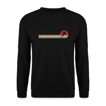 Skier Skiing Après Ski Retro - Unisex Sweatshirt - black - Front - Alina (178cm) & Michal (187cm)