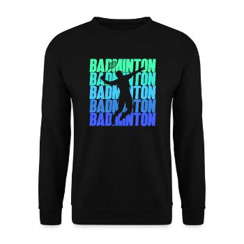 Federball Badmintonspieler Jungen Badminton - Unisex Pullover - Schwarz - Vorne - Alina (178cm) & Michal (187cm)