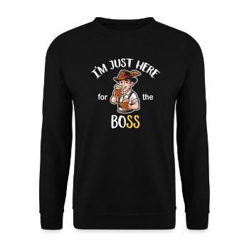 I'm Just Here for the Boss - Unisex Sweatshirt - black - Front - Alina (178cm) & Michal (187cm)
