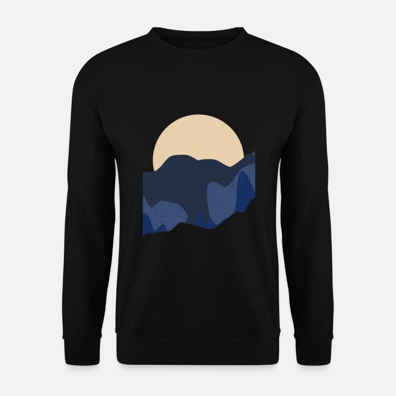 sonne und Blaue Berge Boho stiel - Unisex Pullover - Schwarz