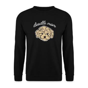 doodle mom - Unisex Sweatshirt - black - Front - Alina (178cm) & Michal (187cm)