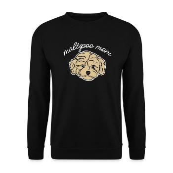 Maltipoo Mom - Unisex Sweatshirt - black - Front - Alina (178cm) & Michal (187cm)