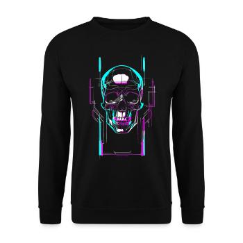 Futuristic skull - Unisex Sweatshirt - black - Front - Alina (178cm) & Michal (187cm)