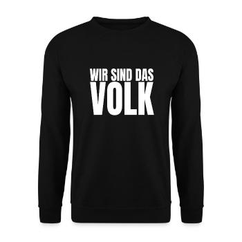 Wir sind das Volk! Demo Protest Grundgesetz - Unisex Pullover - Schwarz - Vorne - Alina (178cm) & Michal (187cm)