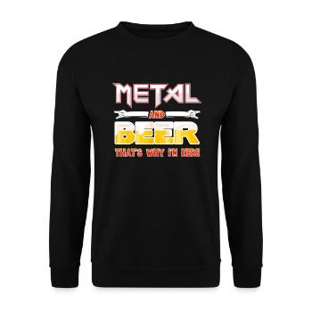 Metal and Beer - Unisex Pullover - Schwarz - Vorne - Alina (178cm) & Michal (187cm)