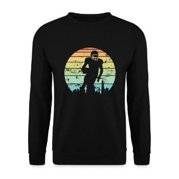Cadeau vintage de joueurs de football pour les hommes femmes et enfants - Sweat-shirt Unisexe - noir - Devant - Alina (178cm) & Michal (187cm)