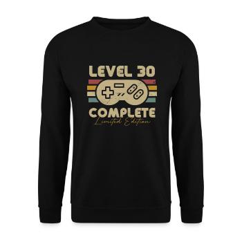 Level 30 Complete 30 Birthday Gamer 30 Years - Unisex Sweatshirt - black - Front - Alina (178cm) & Michal (187cm)